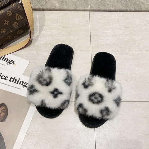 Home High and Low Hair Open Cotton Slippers-BS01083-Veeddydropshipping