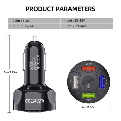 Quick Charge 3.0 USB Car Charger 3 Ports USB Car-PA01141-Veeddydropshipping