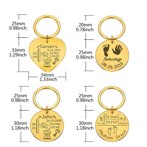 Baby Keychain Customized New Baby Data Statistics Fashion Bag Charm-TB00826-Veeddydropshipping