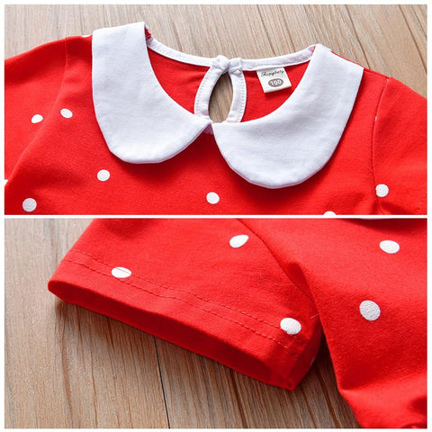 Little maven 2022 Baby Girls Summer Dress Cotton Casual Clothes Red-TB00847-Veeddydropshipping