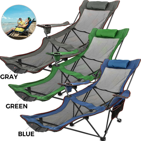 Outdoor Folding Camp Chair Backrest With Footrest-HA01636-Veeddydropshipping