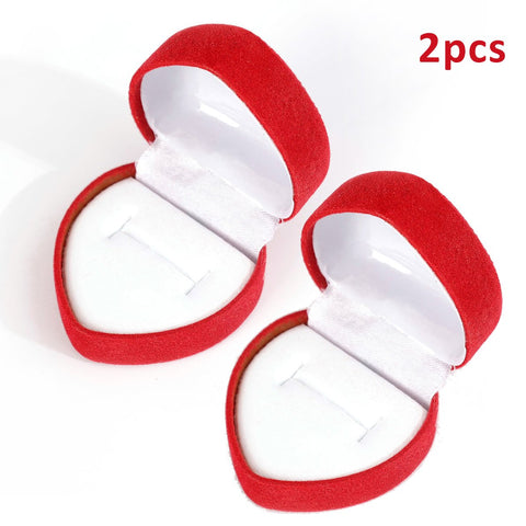 1-10pcs Ring Box Red Heart Shaped Jewelry Box  Display-JW01732-Veeddydropshipping
