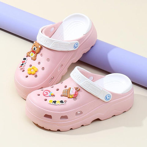 Hole Shoes Beach Sandals Home Shoes New Thick-soled Slippers-BS00843-Veeddydropshipping