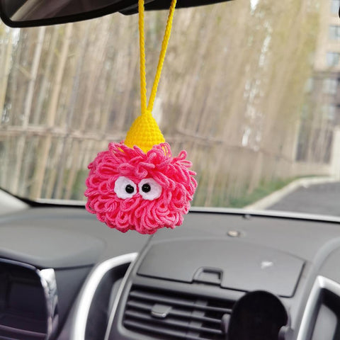 Cute Car Accessories Mirror Hanging Black Briquette Kawaii Flower-AM00054-Veeddydropshipping