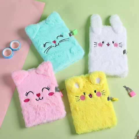 with Lock Girl Personal Diary Line Paper Organizer Kawaii-BS00624-Veeddydropshipping