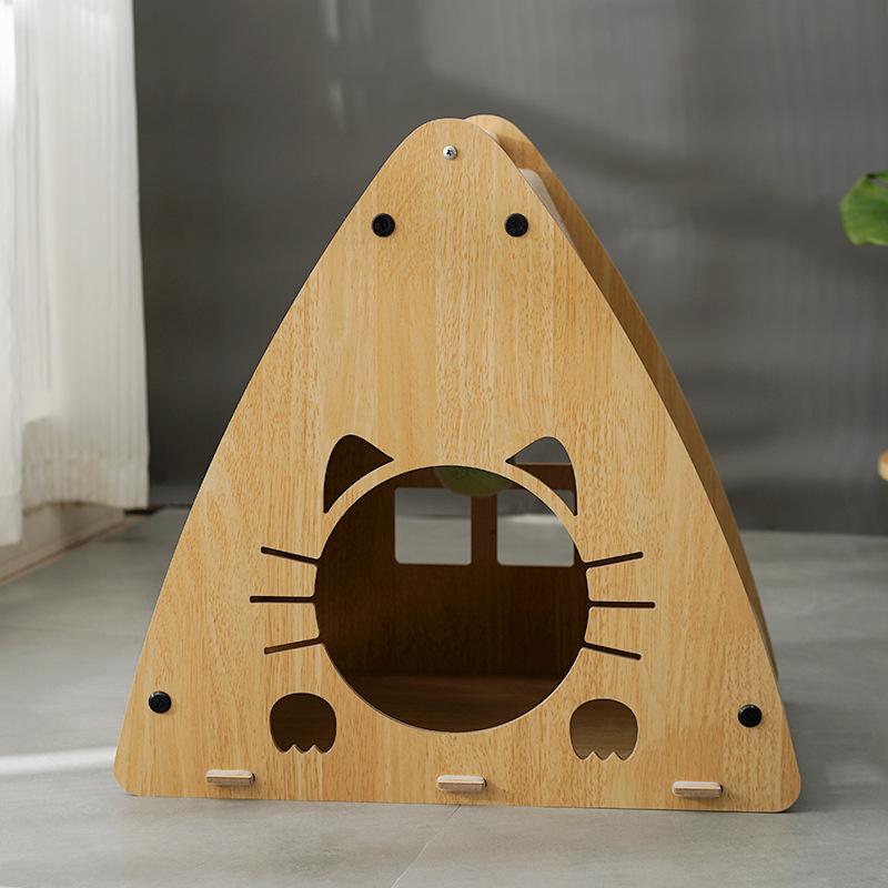 Cat Scratch Nest Cat Supplies Solid Wood-HA01444-Veeddydropshipping