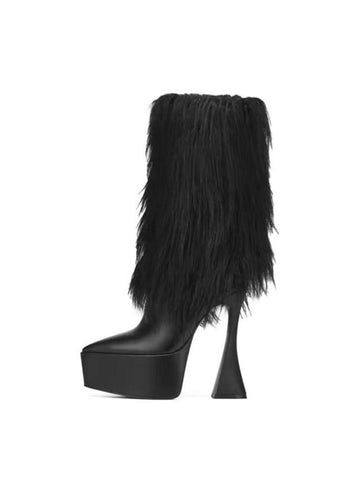 Tassel Super High Heel Mid Sleeve Boots Pointed Side Zipper-BS01041-Veeddydropshipping