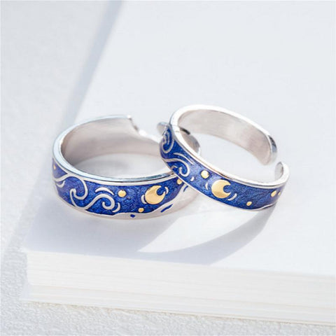 2Pcs/set Romantic Couple Rings For Women Men Punk Heart -JW01390-Veeddydropshipping