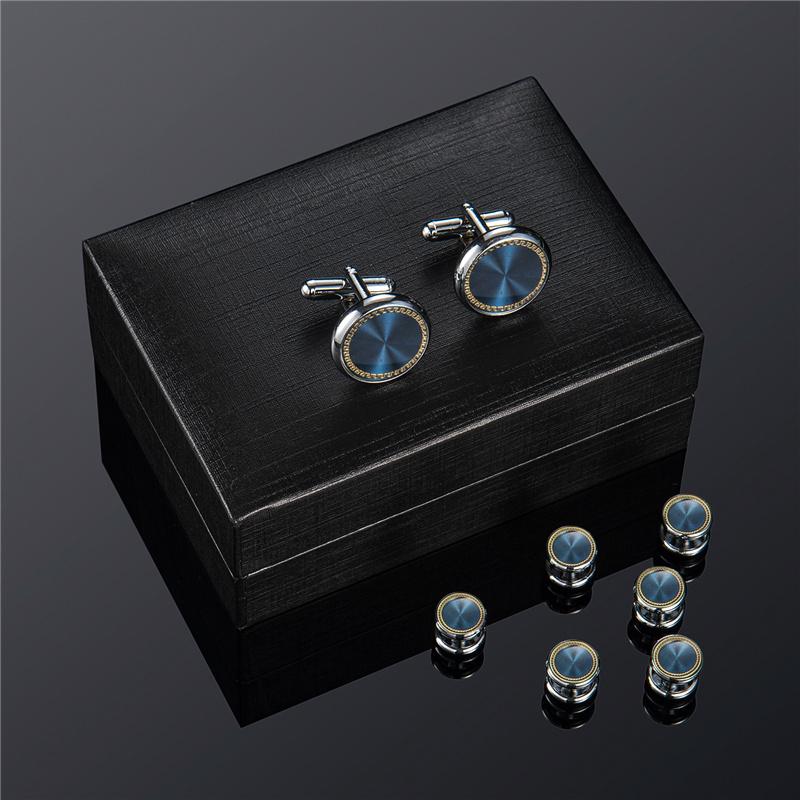 Luxury Man Shirt Cufflinks Vintage Blue Cufflink -JW01300-Veeddydropshipping