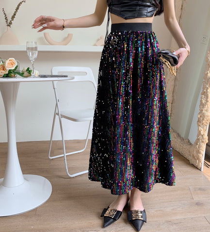 Loose Korean Clothes Sexy High Waist Midi Expansion Skirt-WF00479-Veeddydropshipping