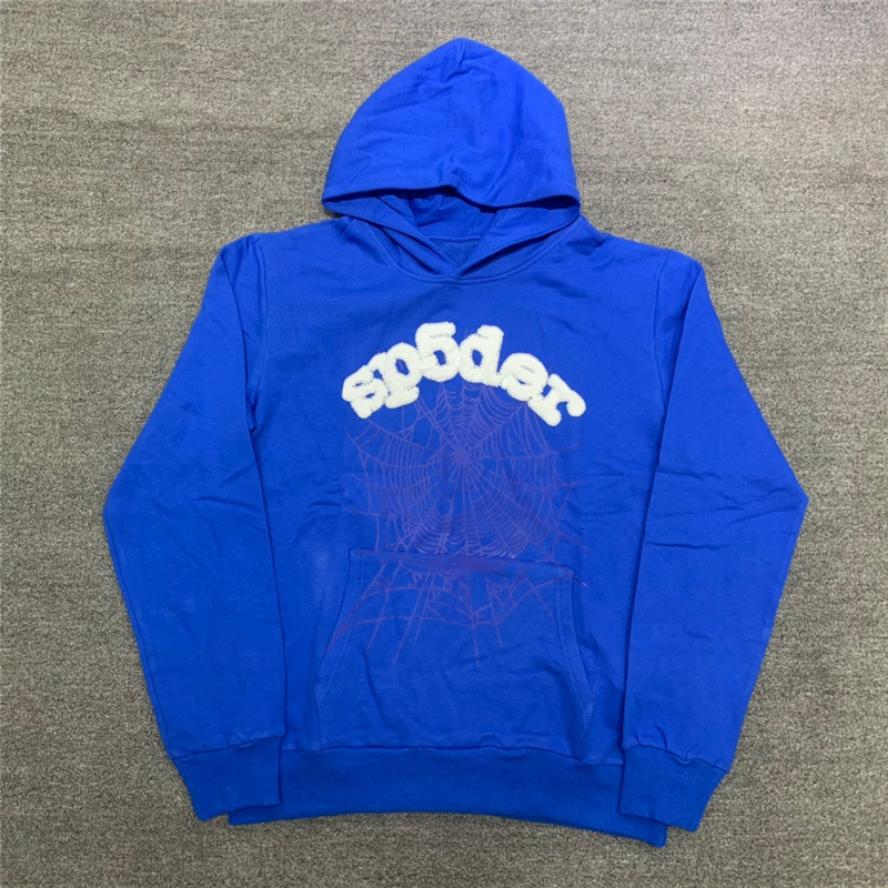  Men Women Foam Printing Spider Web Hooded Young Thug Pullover-Veeddydropshipping
