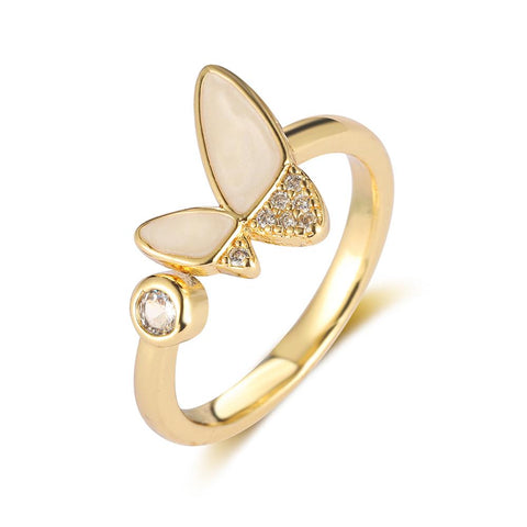 Copper Cubic Zirconia Butterfly Jewelry Wholesale Women Fashion Ring-JW01403-Veeddydropshipping