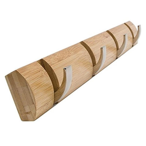 Bamboo Floating Wall-Mounted Rack Coat Hook-HA01554-Veeddydropshipping