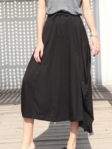 Women Loose Irregular Capri Skirt Pants-WF00645-Veeddydropshipping