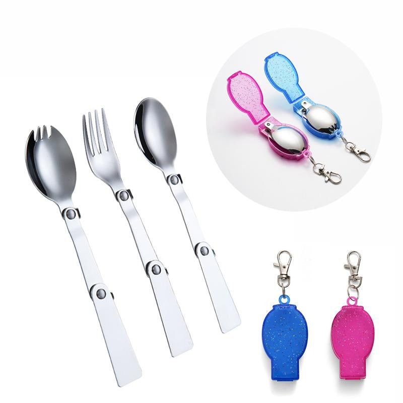 Tableware Outdoor Portable Three-Fold Spoon Fork Travel-OS01259-Veeddydropshipping