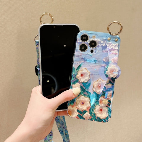 Bling Wristband Flower Soft Phone Case For Huawei P40 Lite P30 Pro P50 Nova 8-PA00264-Veeddydropshipping