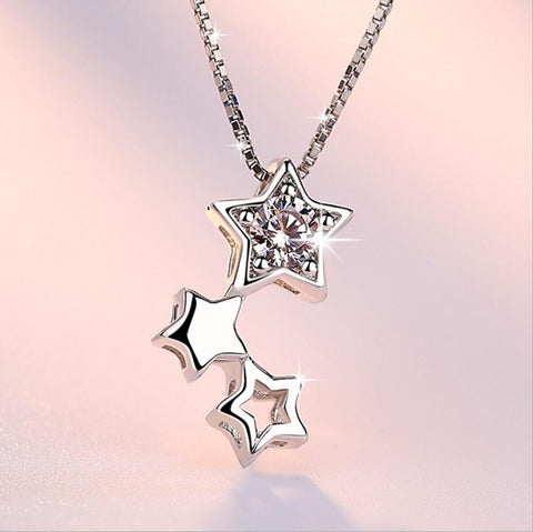 925 Sterling Silver Fine Jewelry Sets Simple Zirconia Star  -JW00316-Veeddydropshipping