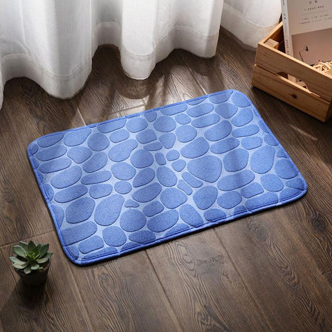 Cobblestone Embossed Bathroom Bath Mat-HA00522-Veeddydropshipping