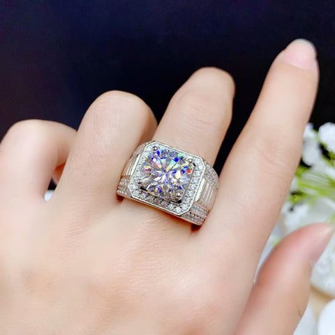 5ct Moissanite Men Ring 925 Silver  Diamond Substitute-JW00003-Veeddydropshipping