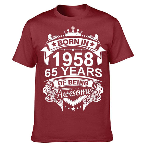 Born In 1958 65 Years Old T Shirt Graphic Cotton-MF00069-Veeddydropshipping