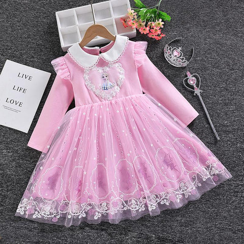 Disney Infant Girl Dress Party Elsa Frozen Toddler Christmas Dress Children-TB00853-Veeddydropshipping