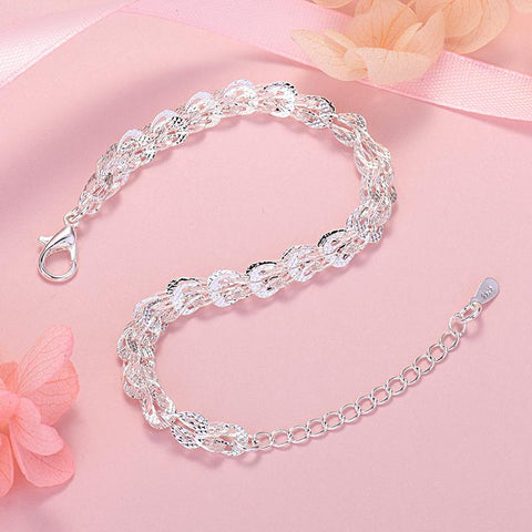 New 925 Sterling silver  chain bracelet neckalce jewelry set  -JW00350-Veeddydropshipping
