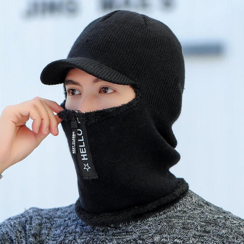Men Winter Warm Wool Hat Outdoor Cycling Ear Protection Warm Thicken Bicycle -OS01115-Veeddydropshipping
