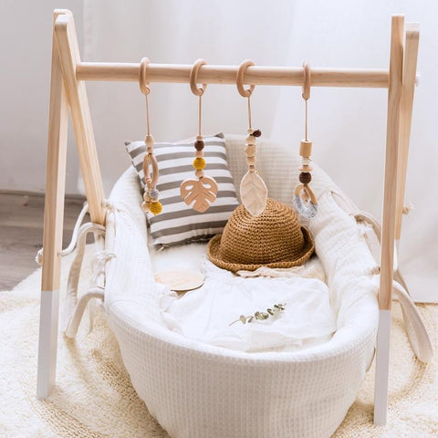 1Set Baby Fitness Frames Wooden Rattle Toys Baby Activity Gym Mobile Suspension-TB00506-Veeddydropshipping