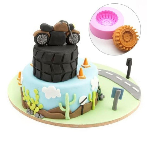 Silicone Cake Mold Tires Wheel Pattern DIY-HA01206-Veeddydropshipping