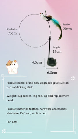 Epoxy Sucker Steel Wire Long Rod Feather Cat-HA01373-Veeddydropshipping