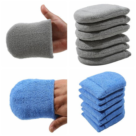 2pcs/6pcs Soft Microfiber Car Wax Applicator Mitts Polishing Sponge-AM00473-Veeddydropshipping
