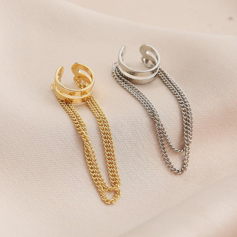 Long Tassel Ear Cuff No Piercing Hook Clip Earrings for Women Simple -JW01433-Veeddydropshipping