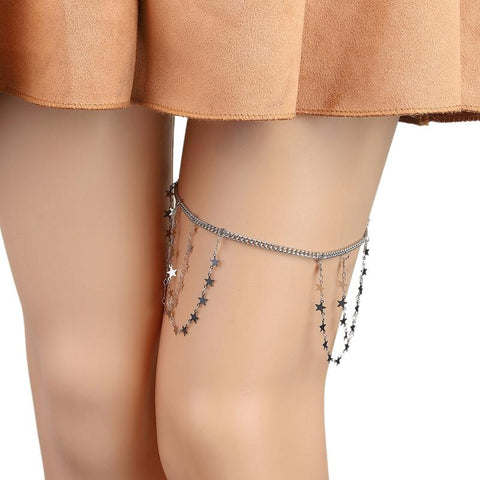Girl Leg Chain Dangle Star Tassel Chains-Veeddydropshipping