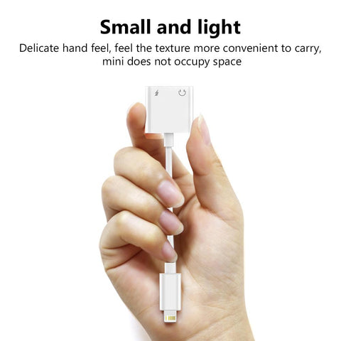 For Lightning to 3.5mm 2 in 1 Earphone Audio Adapter For iPhone 11 12 Pro 7 8 Plus X-PA00990-Veeddydropshipping