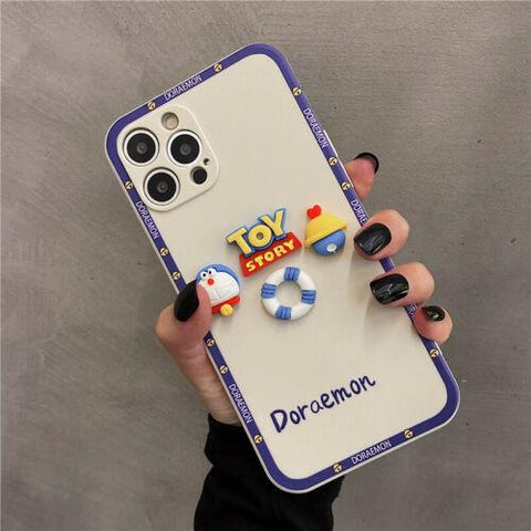 Cute 3D Anime Doraemon Phone Case Silicone Protective Case For Iphone 11/12/13-PA00159-Veeddydropshipping