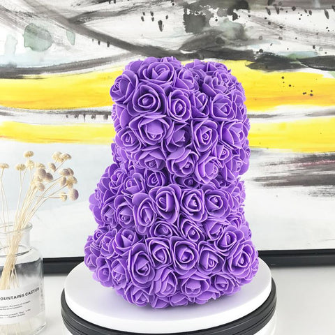 Romantic Valentine Eternal Flower Rose Bear-HA00667-Veeddydropshipping