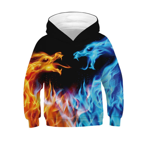 Wolf Tiger 3D Print Boys Hoodies Teens Spring Autumn Outerwear Kids-TB01339-Veeddydropshipping