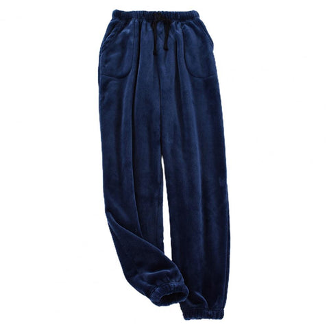 Ankle-banded Fleece Thicken Cold-proof Drawstring Pockets Men Trousers-MF01604-Veeddydropshipping
