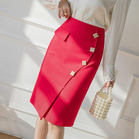 Vintage Women Pencil Skirts High Waist-WF00600-Veeddydropshipping