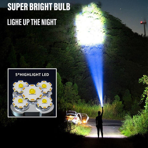 5LED Super Bright LED Flashlight Rechargeable Spotlight with Side-TI00786-Veeddydropshipping