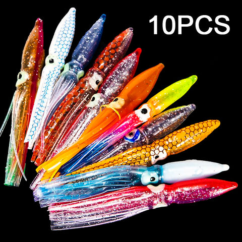 Hot！10pcs Soft Lure Squid Skirts 8cm Rubber Artificial Bait Lures Octopus Wobblers-OS00475-Veeddydropshipping