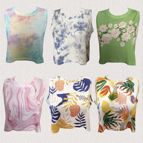 Printed Women Vest Fitness Sports Crop Top Style Fashion Yoga Blouse Bra -OS00814-Veeddydropshipping