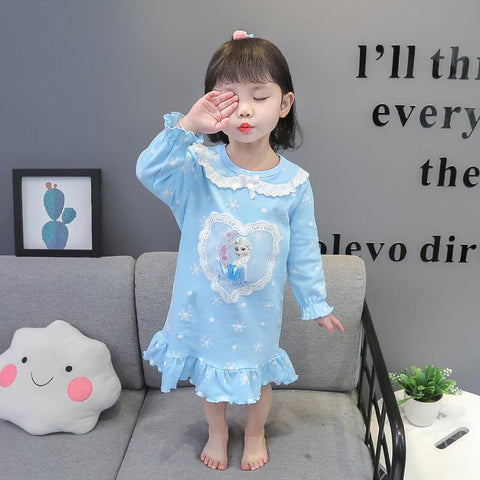 Girls Frozen Pajamas Kids Anna Elsa Cartoon Long Sleeve Clothing-TB01048-Veeddydropshipping