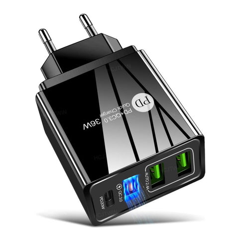 Quick Charge 3.0 USB Charger Wall Fast Charging For iPhone Samsung Xiaomi Huawei OPPO EU/US-PA00391-Veeddydropshipping