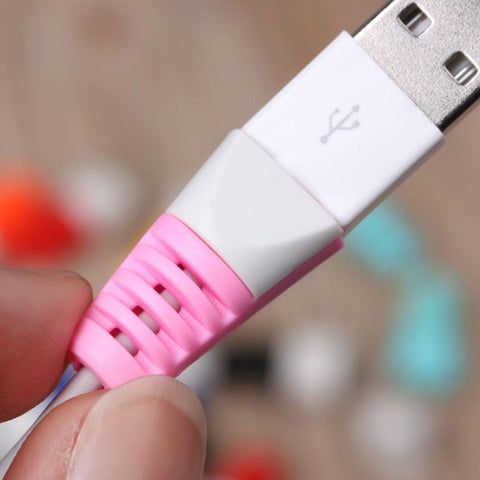 10pcs/Set Soft Cable Protector Bobbin Winder Data Line Case Protection Spring Twine-PA00937-Veeddydropshipping