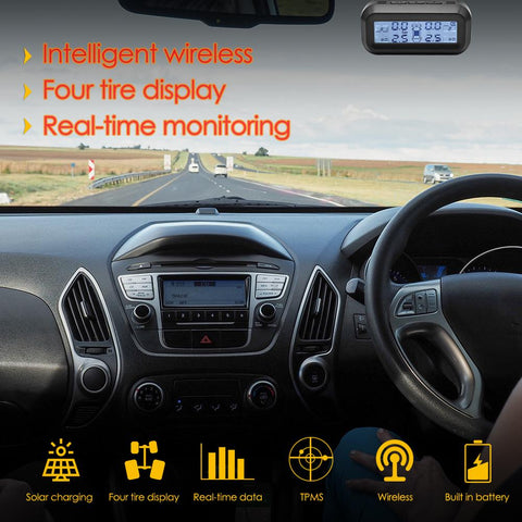 Smart Car TPMS Tire Pressure Monitoring System Solar Power Digital TMPS-AM00153-Veeddydropshipping