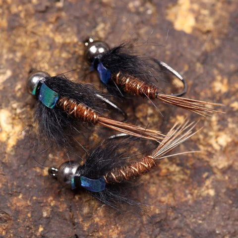 6PCS  #8 #10 #12 Tungsten Bead Head Flash Back Pheasant Tail Nymph Barbless-OS00561-Veeddydropshipping