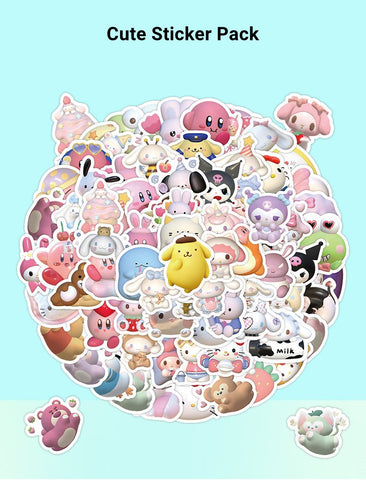 100pcs 3D Avatar Sanrio Sticker Cartoon Cute DIY Sticker Waterproof Anime-TB01637-Veeddydropshipping