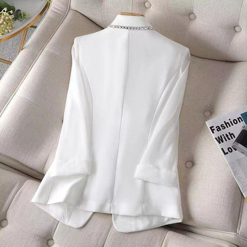 Diamond Studded Suit Sleeve Small Coat-Veeddydropshipping