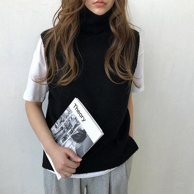 Women Knitted High-neck Vest Loose Comfortable Cashmere Sweater-Veeddydropshipping